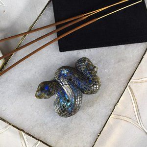 Blue Flash Labradorite Serpent Incense Holder